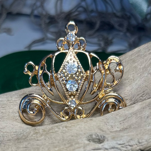 NEW Large Rhinestone Cinderella Carriage Pendant diy Jewelry Making Charm - Picture 4 of 14